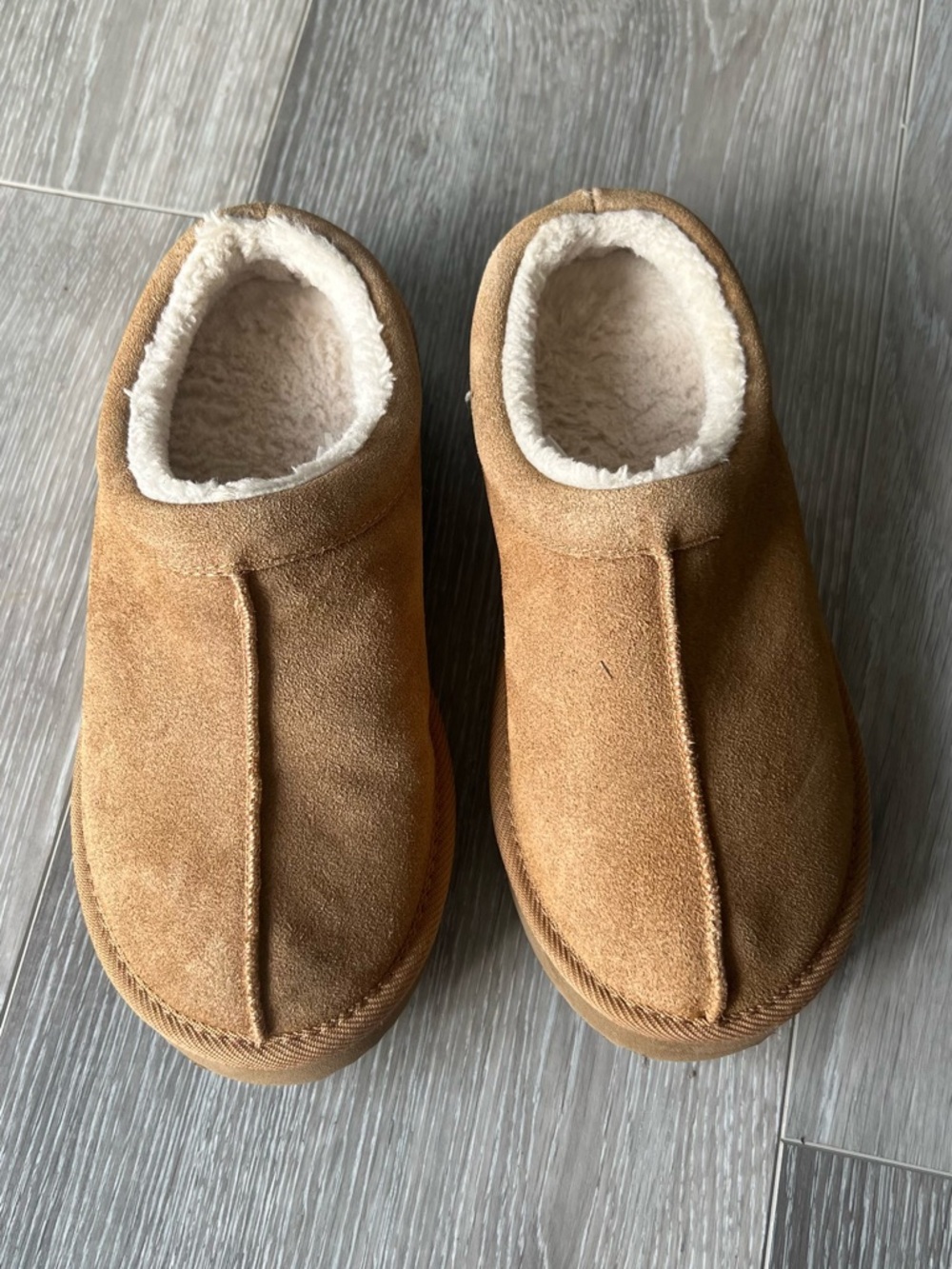 Target Women's Tan Suede Fleece-Lined Slip-On Loafers